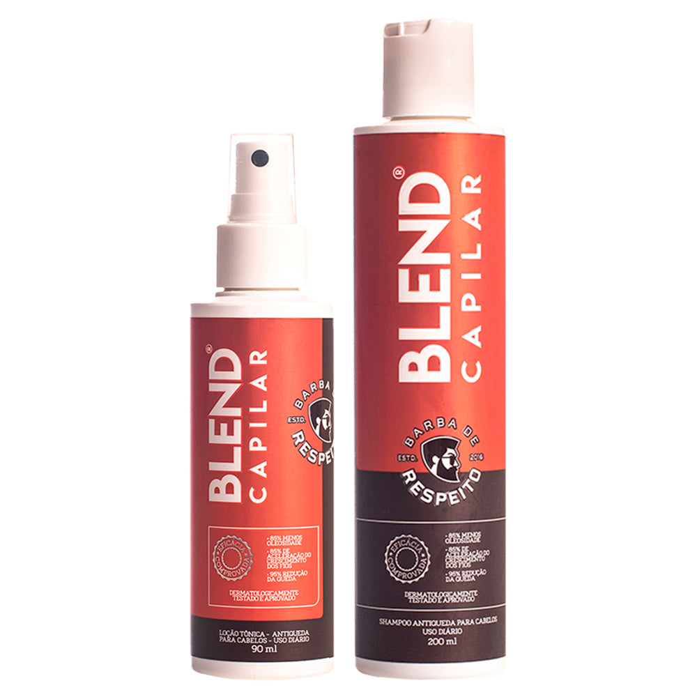 Blend Capilar - Tônico pró Crescimento + Shampoo Antiqueda - Barba de Respeito
