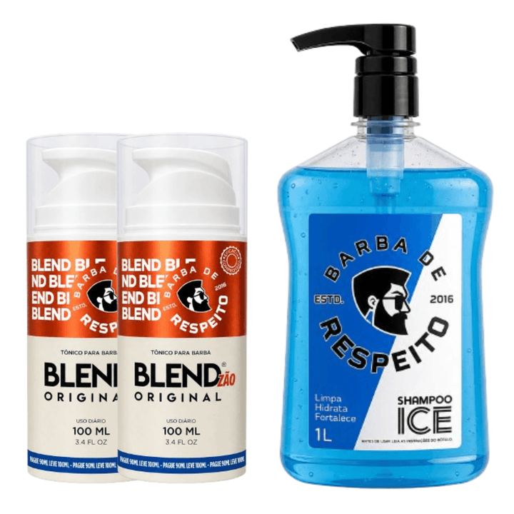 KIT Barba Longa - Barba de Respeito - 6 Meses de Tratamento + 1 Shampoo Ice 1 Litro