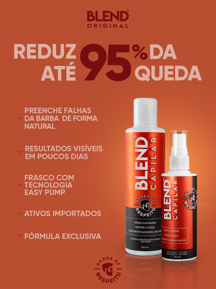 Blend Capilar - Tônico Pró Crescimento + Shampoo Antiqueda 2 Meses - Barba de Respeito