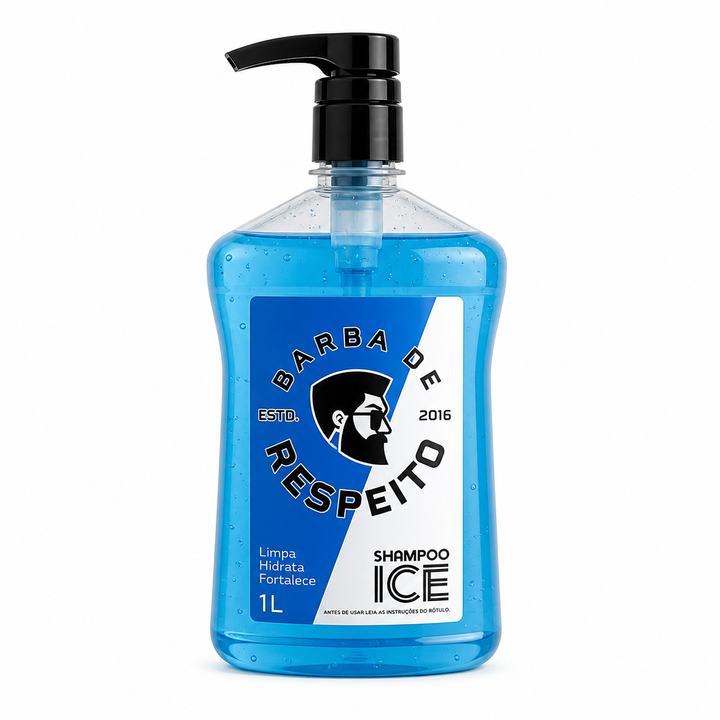 Shampoo Para Barba e Cabelo Refrescante - 1L - Barba de Respeito