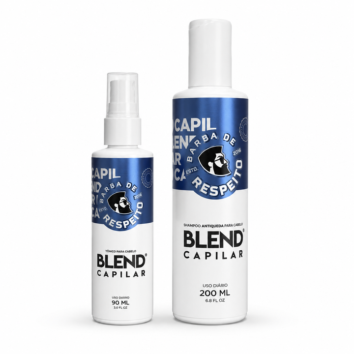 Kit Blend Capilar - Tônico pró Crescimento + Shampoo Antiqueda - Barba de Respeito