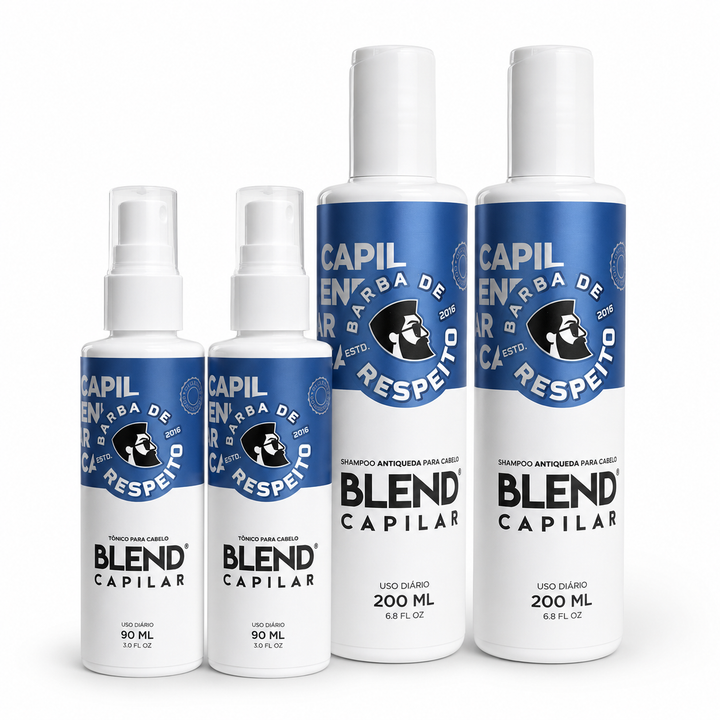 Blend Capilar - Tônico pró Crescimento + Shampoo Antiqueda 2 Meses - Barba de Respeito