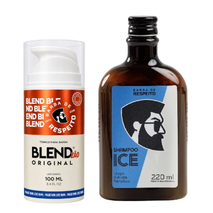 Kit 3 Meses Blend Original + Shampoo Ice 220 ML - Barba de Respeito