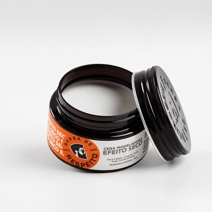 Cera Modeladora Cabelos Efeito Seco - 80g - Premium - Barba de Respeito