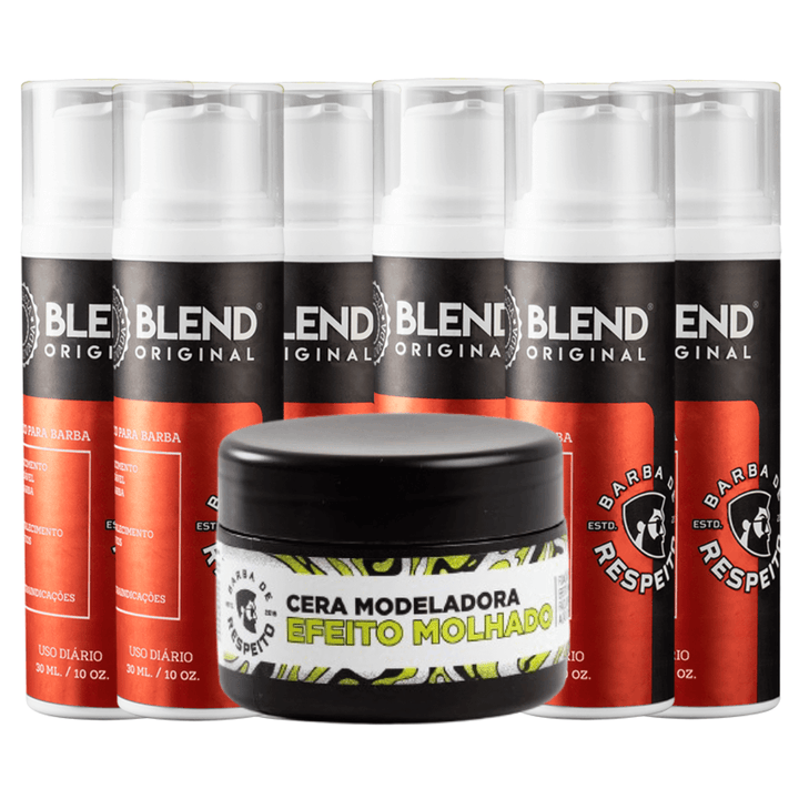 Blend Original® - Crescimento de Barba - 6 Meses de Tratamento + Cera de Brinde - Barba de Respeito