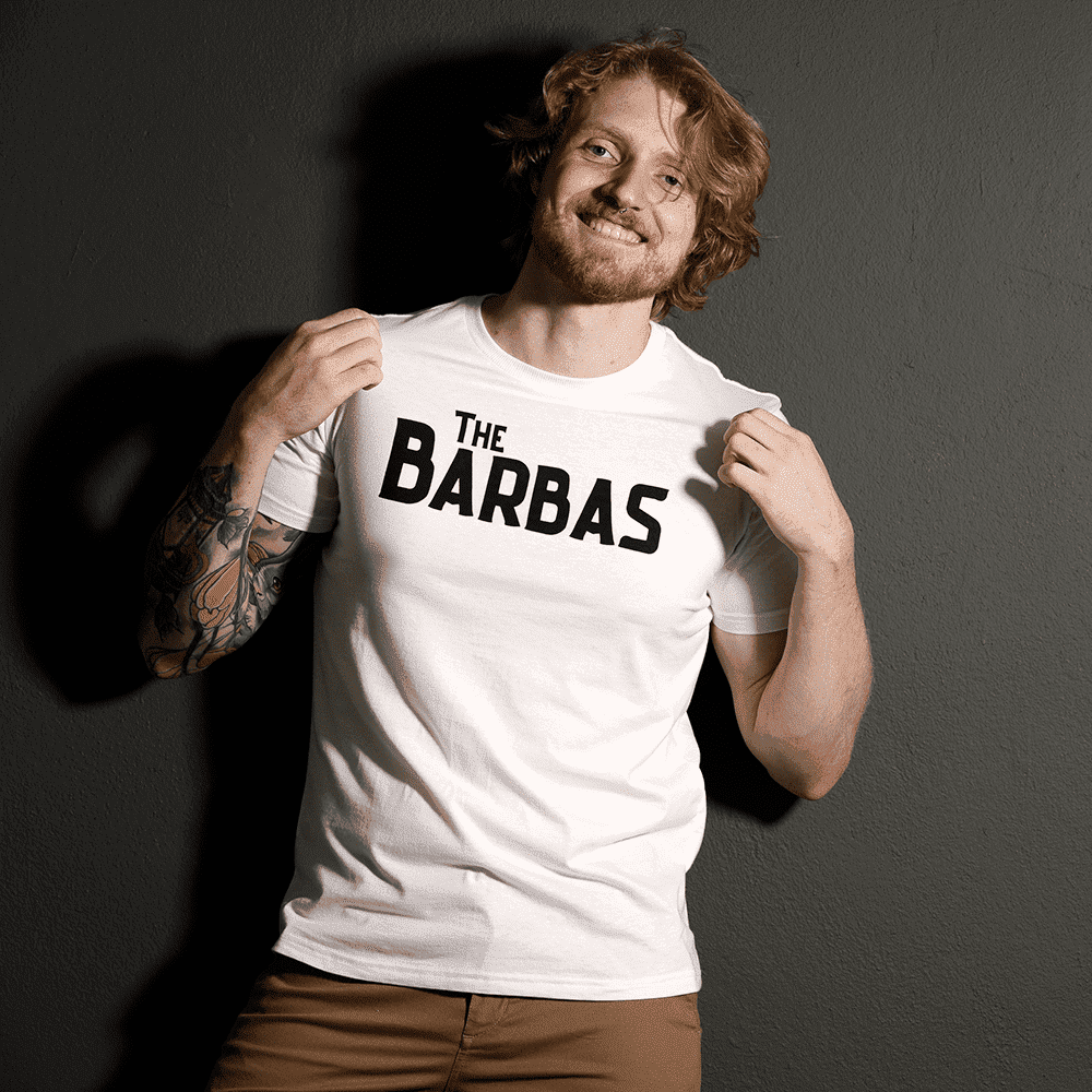 T-shirt collab King&Barba - Poder da barba com estilo único - Off White - Barba de Respeito