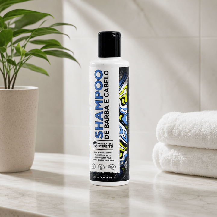 Shampoo de Barba 200ml - Linha Essencial - Barba de Respeito
