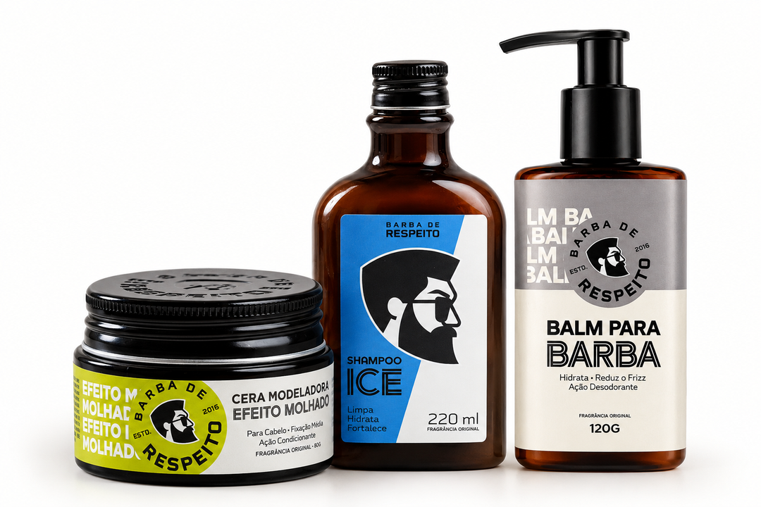 Kit Shampoo 220 ML + Cera para Cabelos 80g + Balm Hidratante 120g