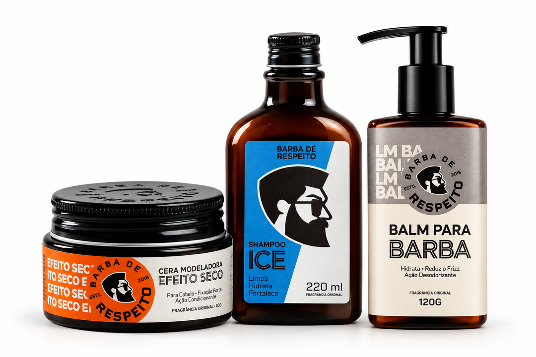 Kit Shampoo 220 ML + Cera para Cabelos 80g + Balm Hidratante 120g