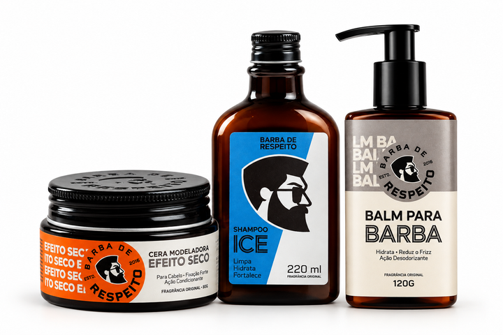 Kit Shampoo 220 ML + Cera para Cabelos 80g + Balm Hidratante 120g