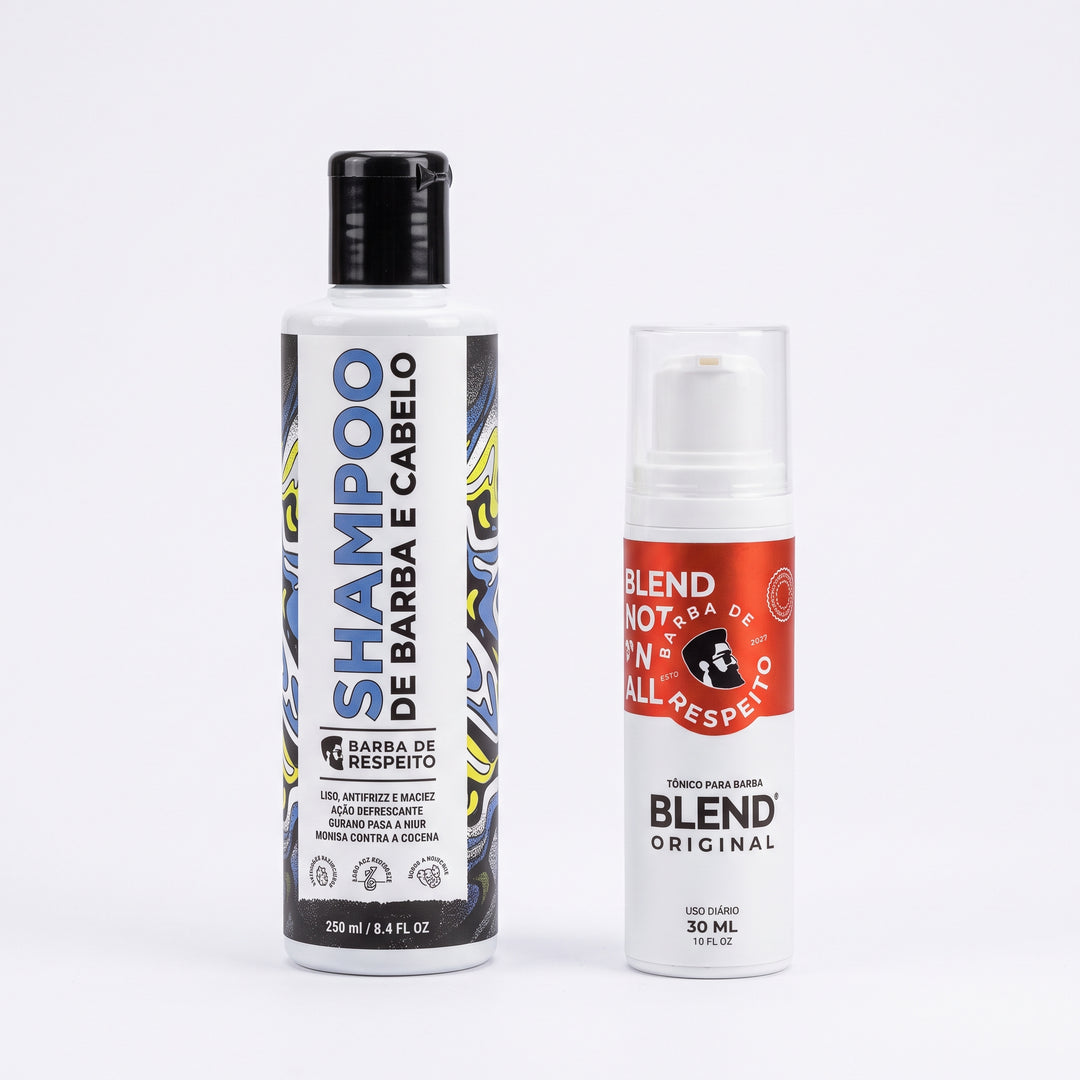 Blend Original® 30 Ml Para Crescimento De Barba + Shampoo de Barba e Cabelo 200 ML - Barba de Respeito