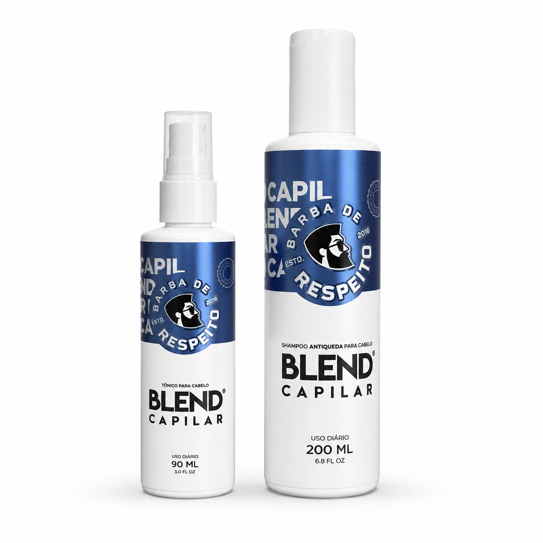 Kit Blend Capilar - Tônico pró Crescimento + Shampoo Antiqueda - Barba de Respeito