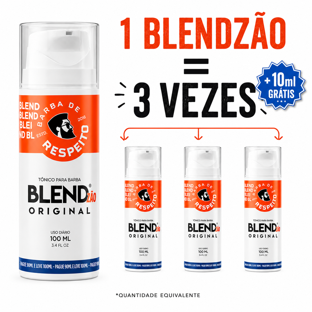 Blend Original® 100 ML para Crescimento de Barba - 3 Meses de Tratamento + 10 Dias Grátis -  Barba de Respeito