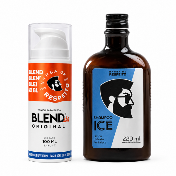 Kit 3 Meses Blend Original +  Shampoo Ice 220 ML - Barba de Respeito