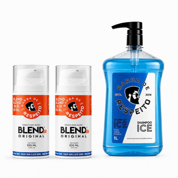 KIT Barba Longa - Barba de Respeito - 6 Meses de Tratamento + 1 Shampoo Ice 1 Litro