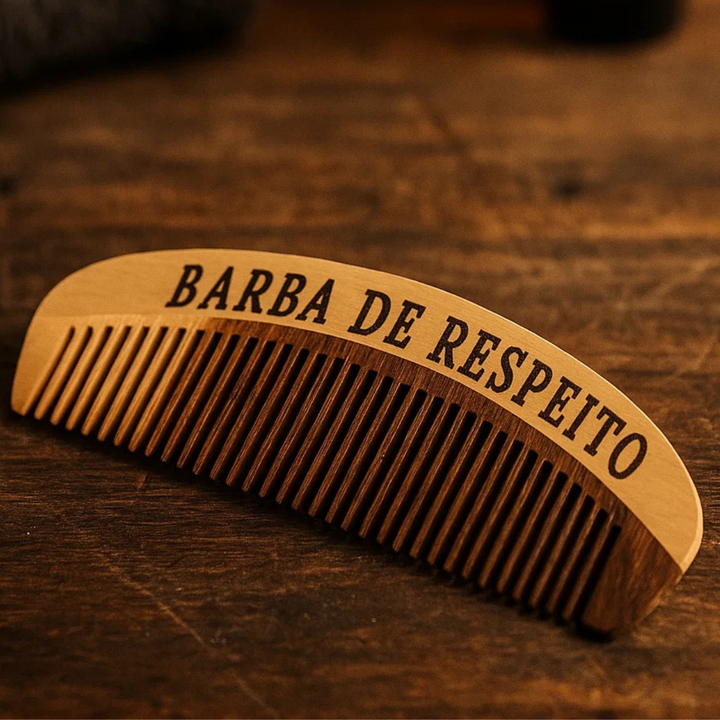 Pente de Madeira Para Barba - Original - Barba de Respeito