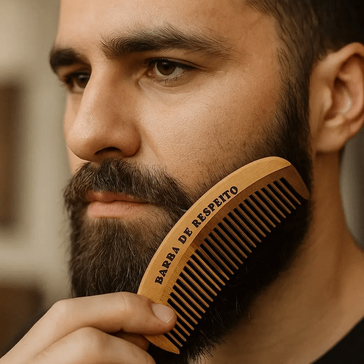 Pente de Madeira Para Barba - Original - Barba de Respeito