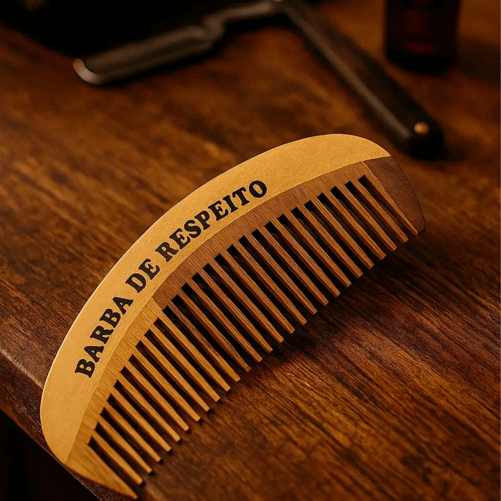 Pente de Madeira Para Barba - Original - Barba de Respeito