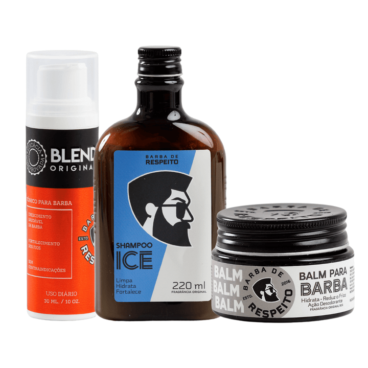Kit Barba de Respeito - Limpeza - Hidratação e Crescimento da Barba.