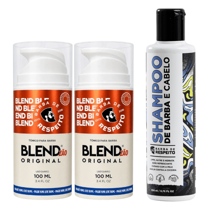 Blend Original® - Crescimento de Barba - 200 ML - 6 Meses de Tratamento + 20 Dias Grátis + Shampoo de Brinde - Barba de Respeito