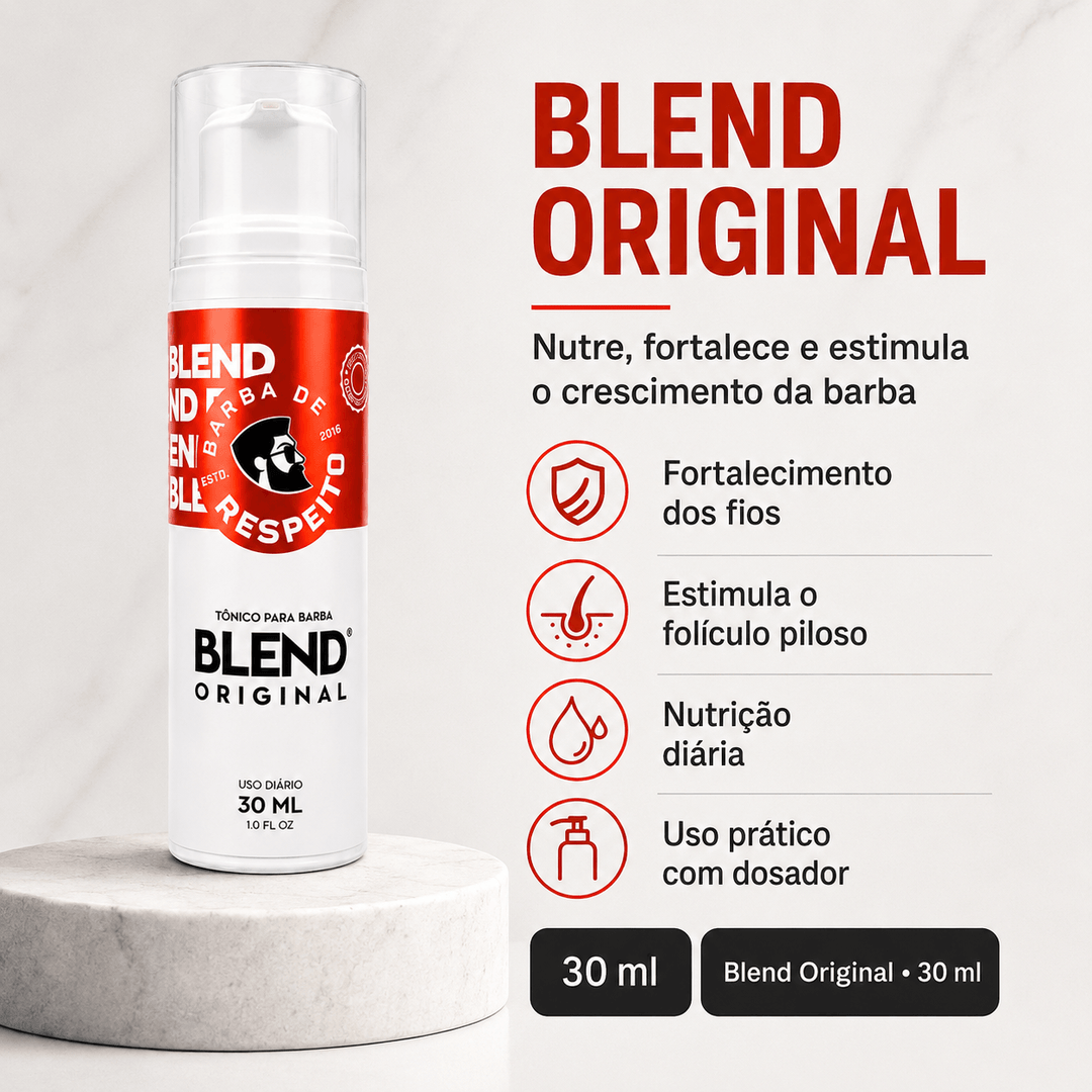 Blend Original® 30 ML para Crescimento de Barba - 1 Mês de Tratamento - Barba de Respeito
