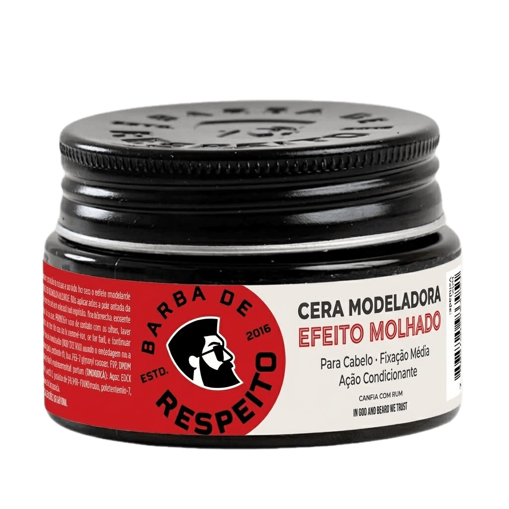 Cera Modeladora Efeito Molhado 80g - Canela Com Rum - Barba De Respeito