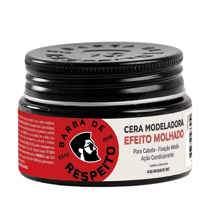 Cera Modeladora Efeito Molhado 80g - Canela Com Rum - Barba De Respeito