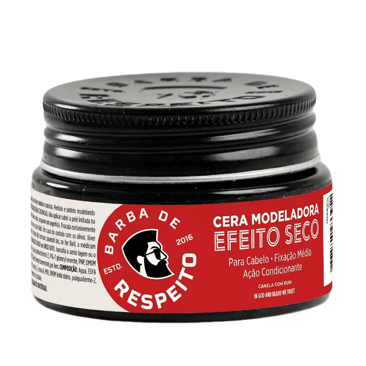 Cera Modeladora Efeito Seco 80g - Canela Com Rum - Barba De Respeito