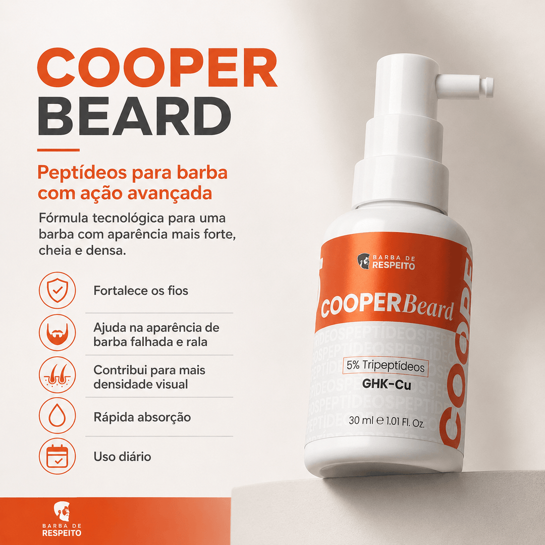 Cooper Beard – Tônico para Barba com Peptídeos 15 ML - Barba de Respeito