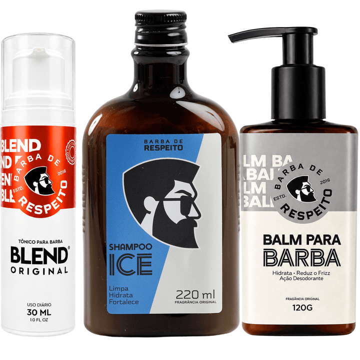 Kit Barba de Respeito - Limpeza - Hidratação e Crescimento da Barba.