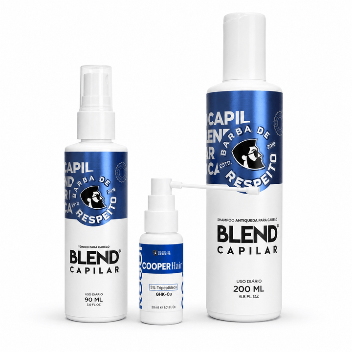 Kit Crescimento Turbo Hair - Cooper Hair + Blend Capilar - Barba de Respeito