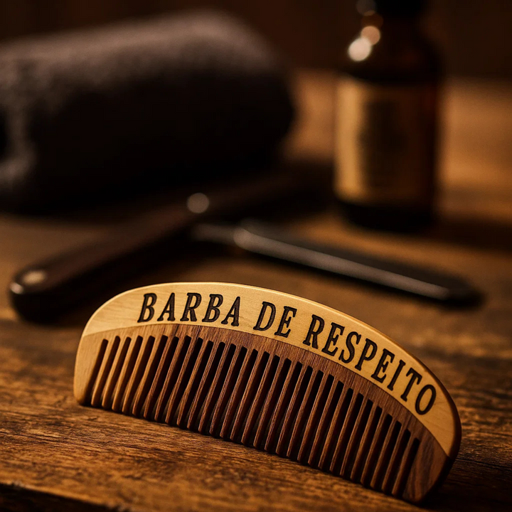 Pente de Madeira Para Barba - Original - Barba de Respeito